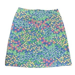 Vintage 90s Fossil Womens Floral Mini Skirt Size 4 Blue Multicolor
